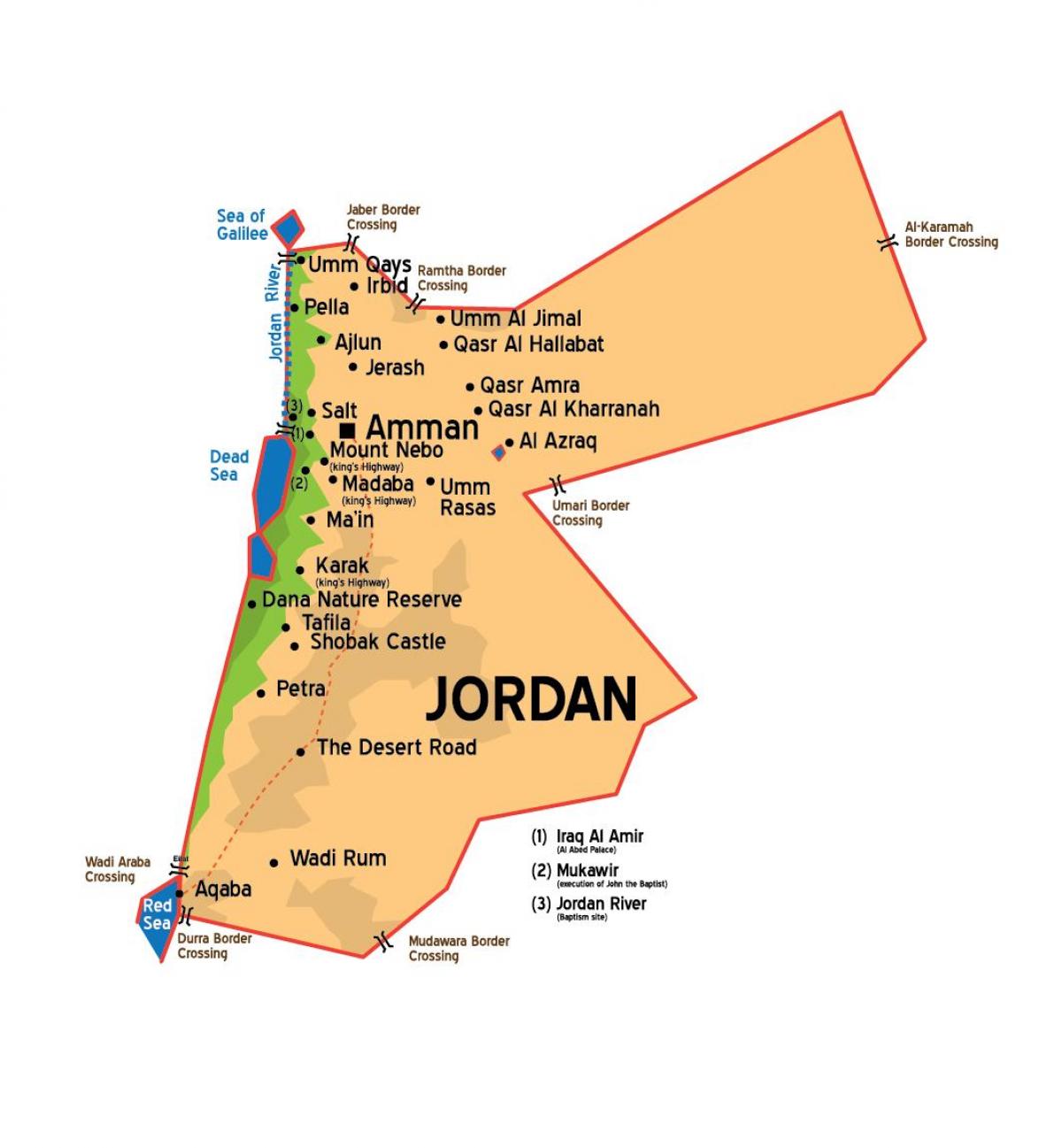 Jordan cities map
