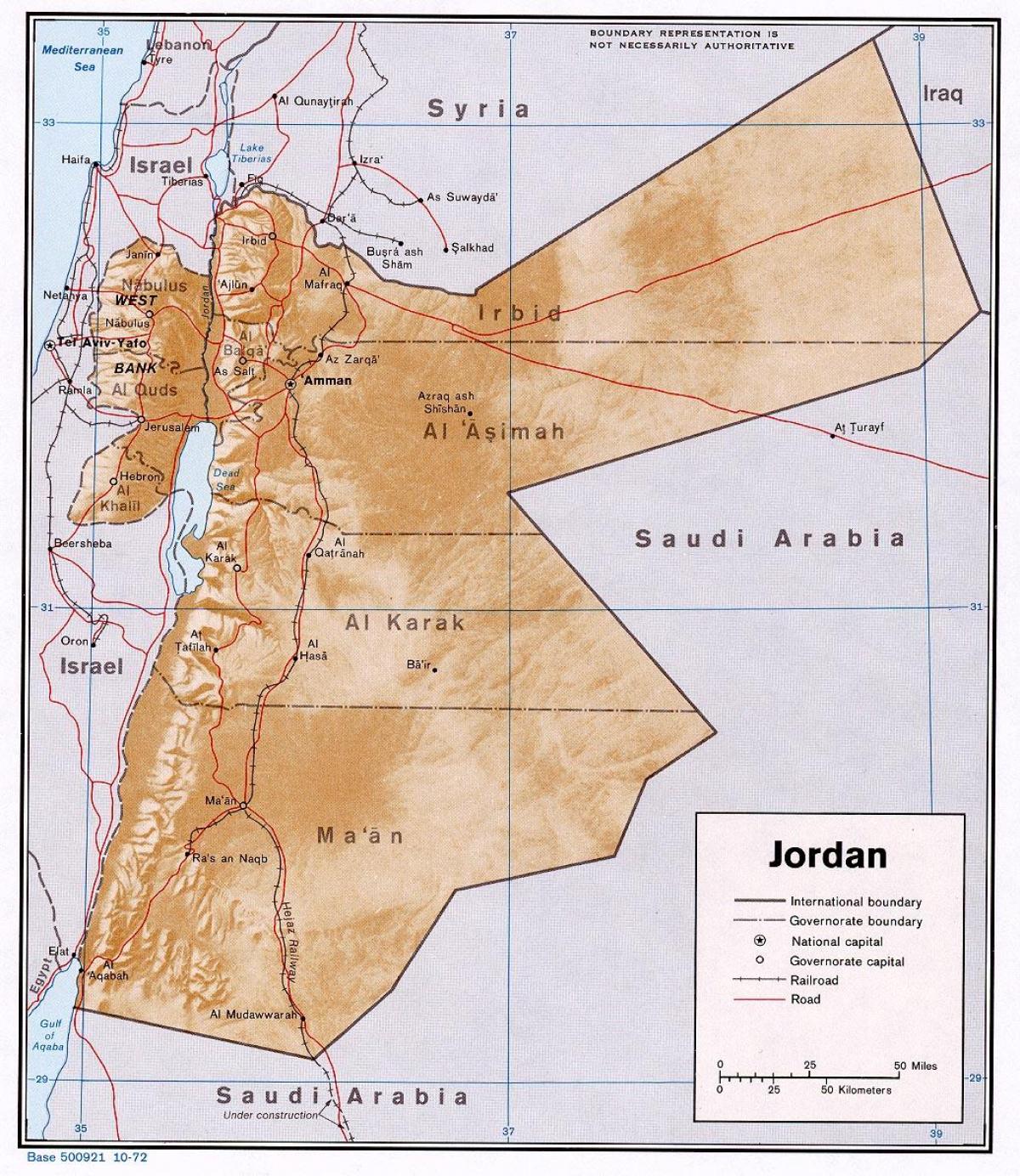 map showing Jordan