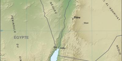 Map of Jordan showing petra