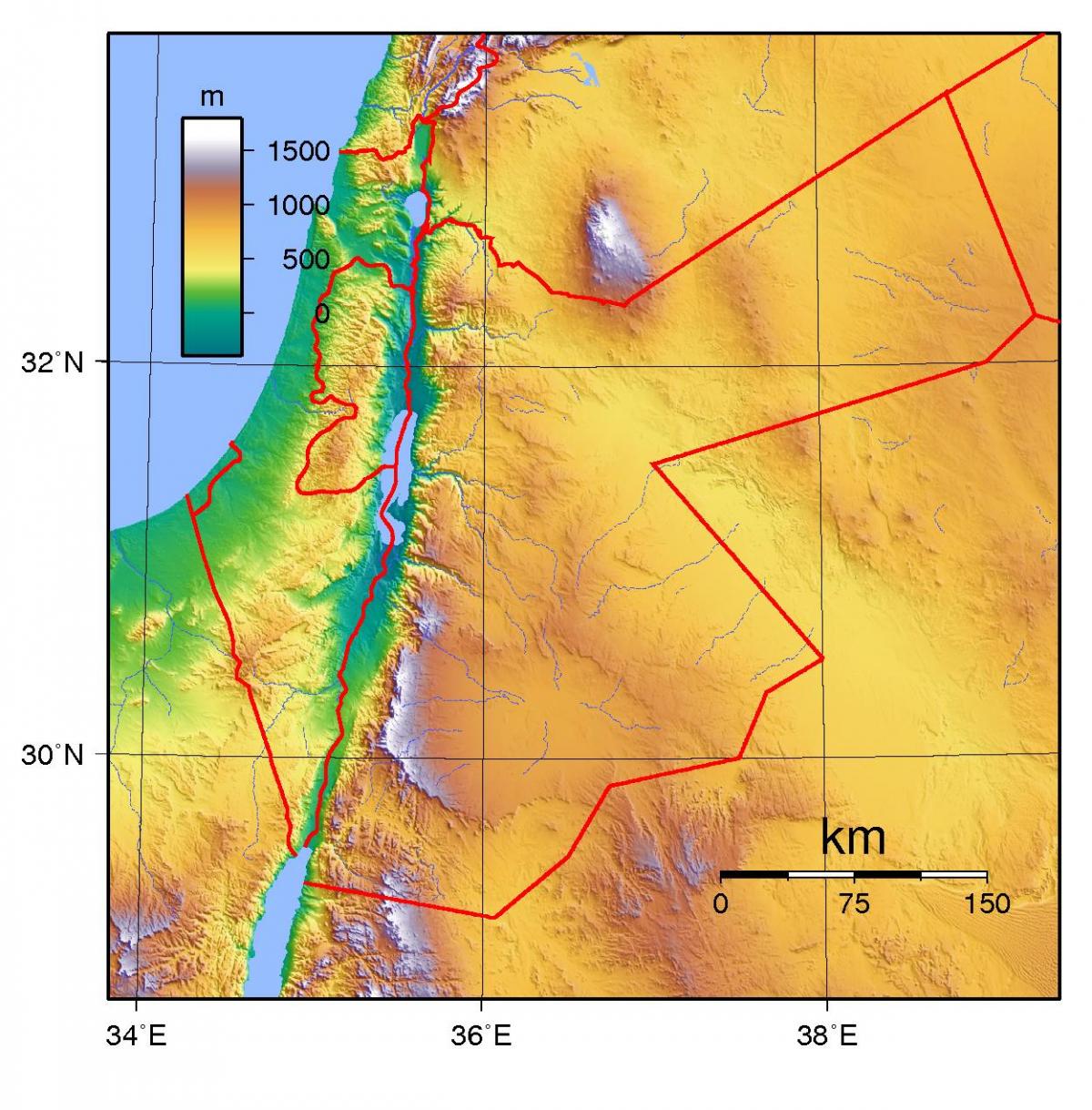map of Jordan elevation