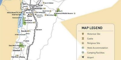 Jordan tourist attractions map