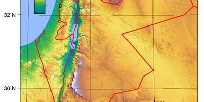 Map of Jordan elevation