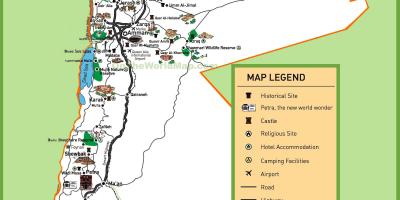 Map of Jordan tourist sites