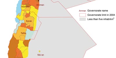 Map of Jordan population
